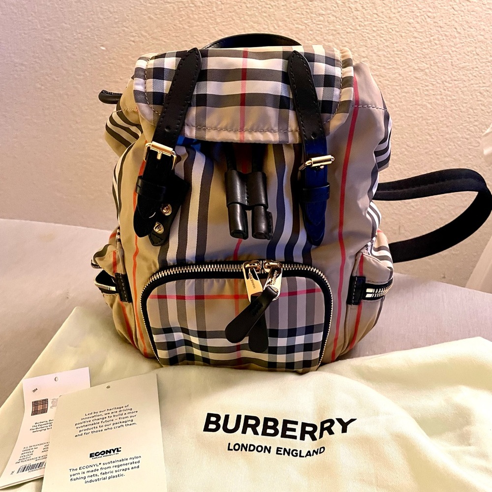 Like new Burberry check backpack, small/mini